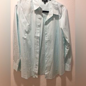 Alfa I dress shirt size small aqua blue and white